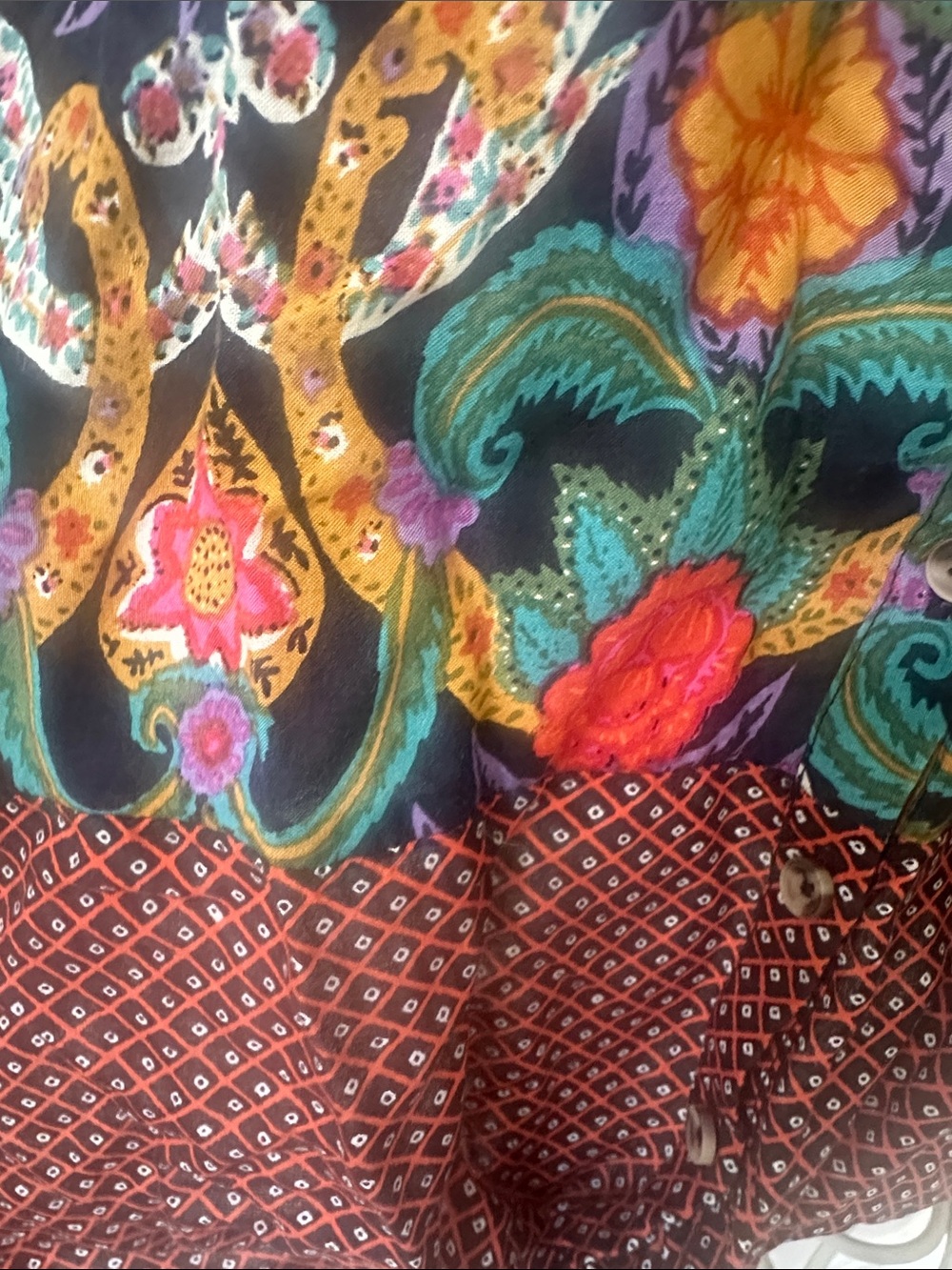 Maeve Multicolor Floral Paisley Tie-Front Blouse - Picture 3 of 4